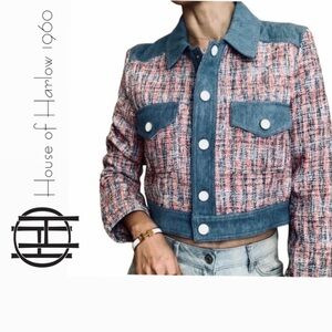 418$ House of Harlow Tweed and Denim Jacket